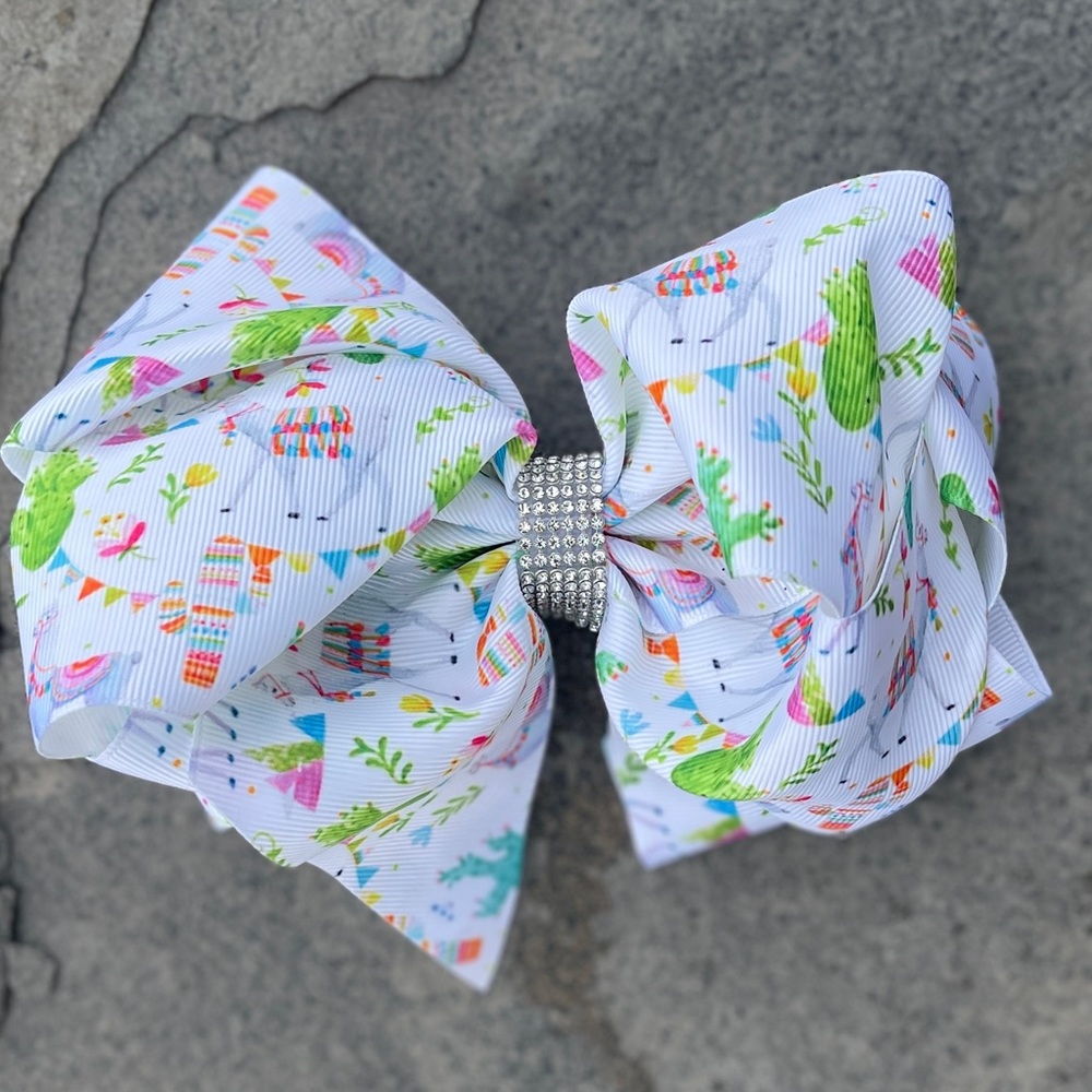 Girls 7” Hair Bow With Rhinestone Detail